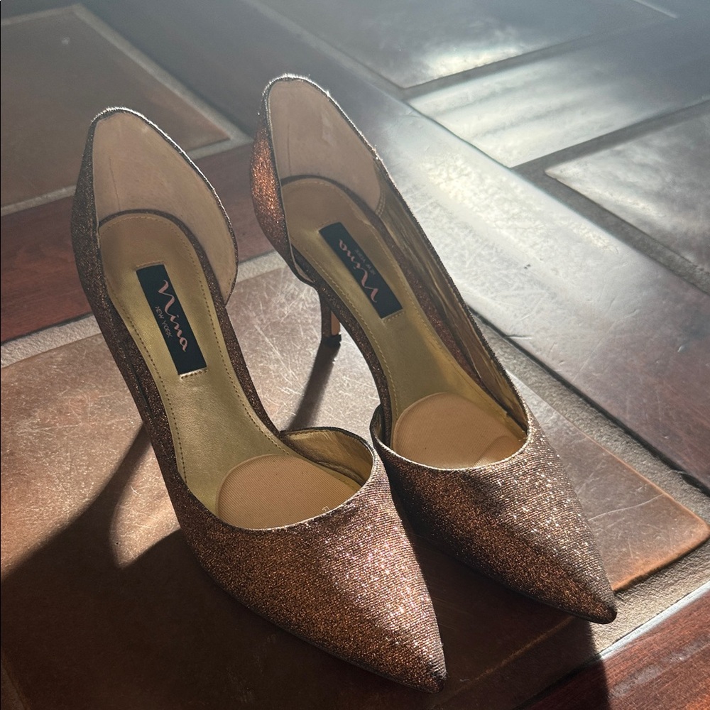 Nina New York Shimmering Bronze Heels